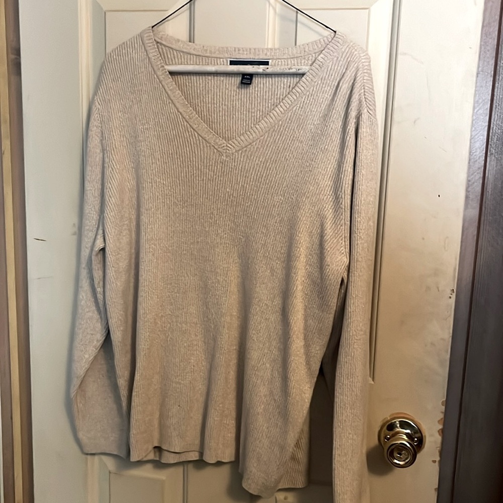 Cream V-neck sweater